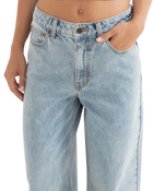 The Rhythm Womens Boyfriend Jeans in Blue Wash