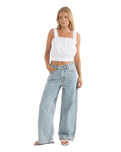 The Rhythm Womens Boyfriend Jeans in Blue Wash