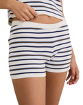The Rhythm Womens Rommy Knit Shorts in Vintage Stripe