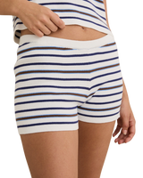 The Rhythm Womens Rommy Knit Shorts in Vintage Stripe