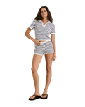 The Rhythm Womens Rommy Knit Shorts in Vintage Stripe