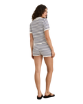 The Rhythm Womens Rommy Knit Shorts in Vintage Stripe