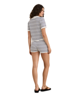 The Rhythm Womens Rommy Knit Shorts in Vintage Stripe