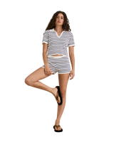 The Rhythm Womens Rommy Knit Shorts in Vintage Stripe