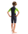The C-Skins Boys Element 2 3/2mm Shorty Back Zip Wetsuit in Anthracite, Lime & Multi