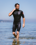 Element 3/2mm Back Zip Shorty Wetsuit in Anthracite, Black & Neon Flare