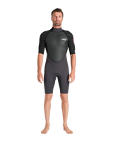 Element 3/2mm Back Zip Shorty Wetsuit in Anthracite, Black & Neon Flare