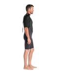 Element 3/2mm Back Zip Shorty Wetsuit in Anthracite, Black & Neon Flare