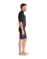 Element 3/2mm Back Zip Shorty Wetsuit in Anthracite, Black & Neon Flare