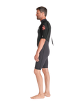 Element 3/2mm Back Zip Shorty Wetsuit in Anthracite, Black & Neon Flare