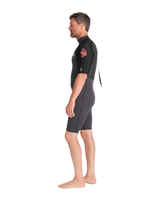 Element 3/2mm Back Zip Shorty Wetsuit in Anthracite, Black & Neon Flare