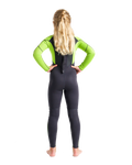 Boys Element 3/2mm Back Zip Wetsuit in Anthracite, Lime & Multi