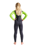 Boys Element 3/2mm Back Zip Wetsuit in Anthracite, Lime & Multi