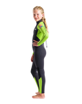 Boys Element 3/2mm Back Zip Wetsuit in Anthracite, Lime & Multi