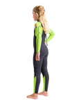 Boys Element 3/2mm Back Zip Wetsuit in Anthracite, Lime & Multi