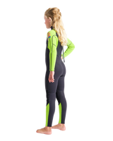 Boys Element 3/2mm Back Zip Wetsuit in Anthracite, Lime & Multi