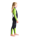 Boys Element 3/2mm Back Zip Wetsuit in Anthracite, Lime & Multi