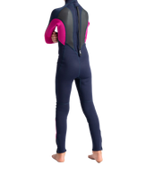 Girls Element 3/2mm Back Zip Wetsuit in Slate Navy, Magenta & Multi