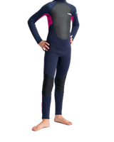 Girls Element 3/2mm Back Zip Wetsuit in Slate Navy, Magenta & Multi