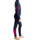Girls Element 3/2mm Back Zip Wetsuit in Slate Navy, Magenta & Multi