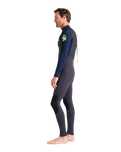 Element 3/2mm Back Zip Wetsuit in Anthracite, Slate & Lime