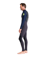 Element 3/2mm Back Zip Wetsuit in Anthracite, Slate & Lime