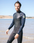 Element 3/2mm Back Zip Wetsuit in Anthracite, Slate & Lime
