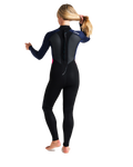 The C-Skins Womens Element 3/2mm Back Zip Wetsuit in Black, Slate & Coral