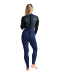 The C-Skins Womens Element 3/2mm Back Zip Wetsuit in Bluestone, Lilac & Black