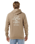 The Rip Curl Mens Search Icon Hoodie in Sand Dune
