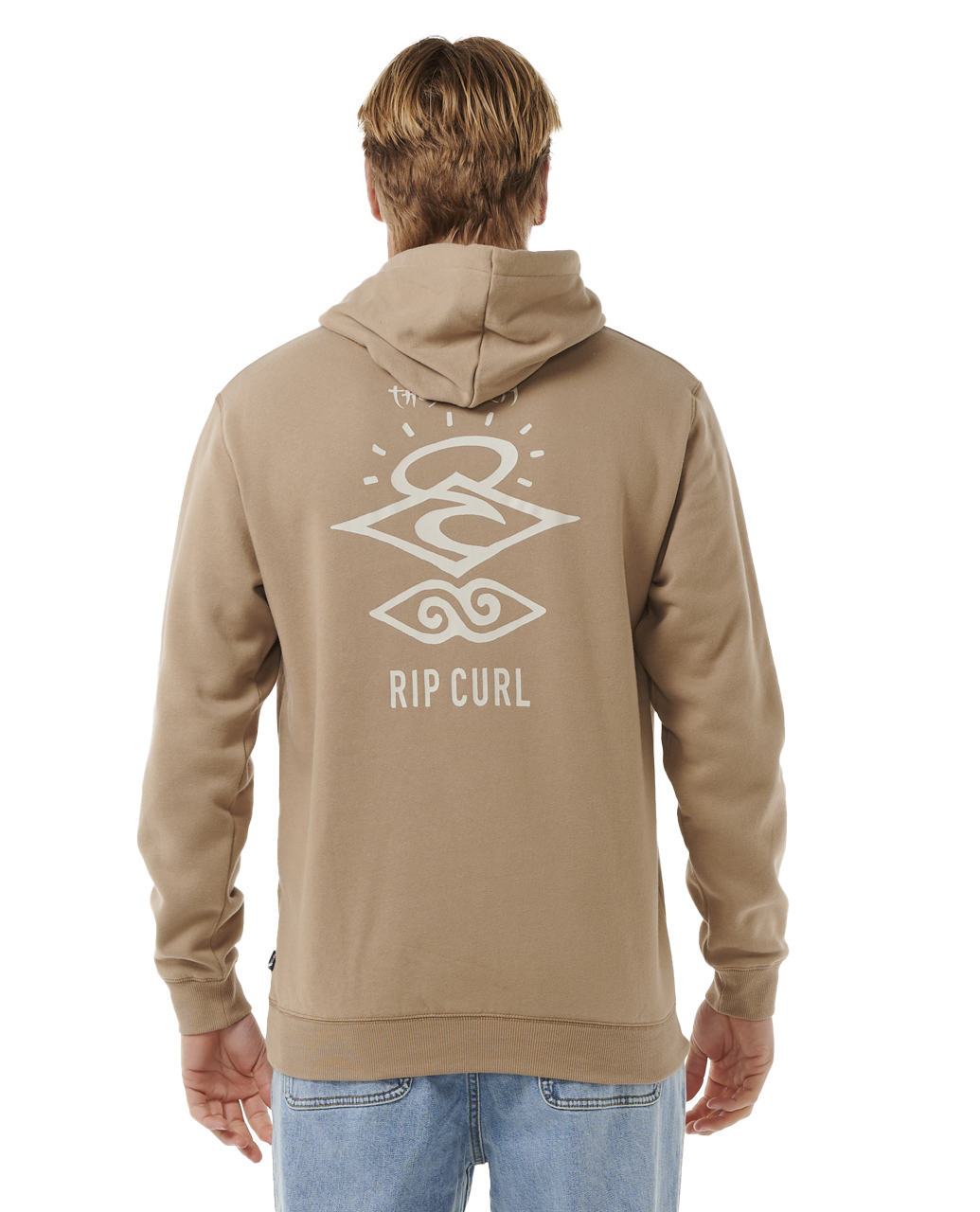 The Rip Curl Mens Search Icon Hoodie in Sand Dune