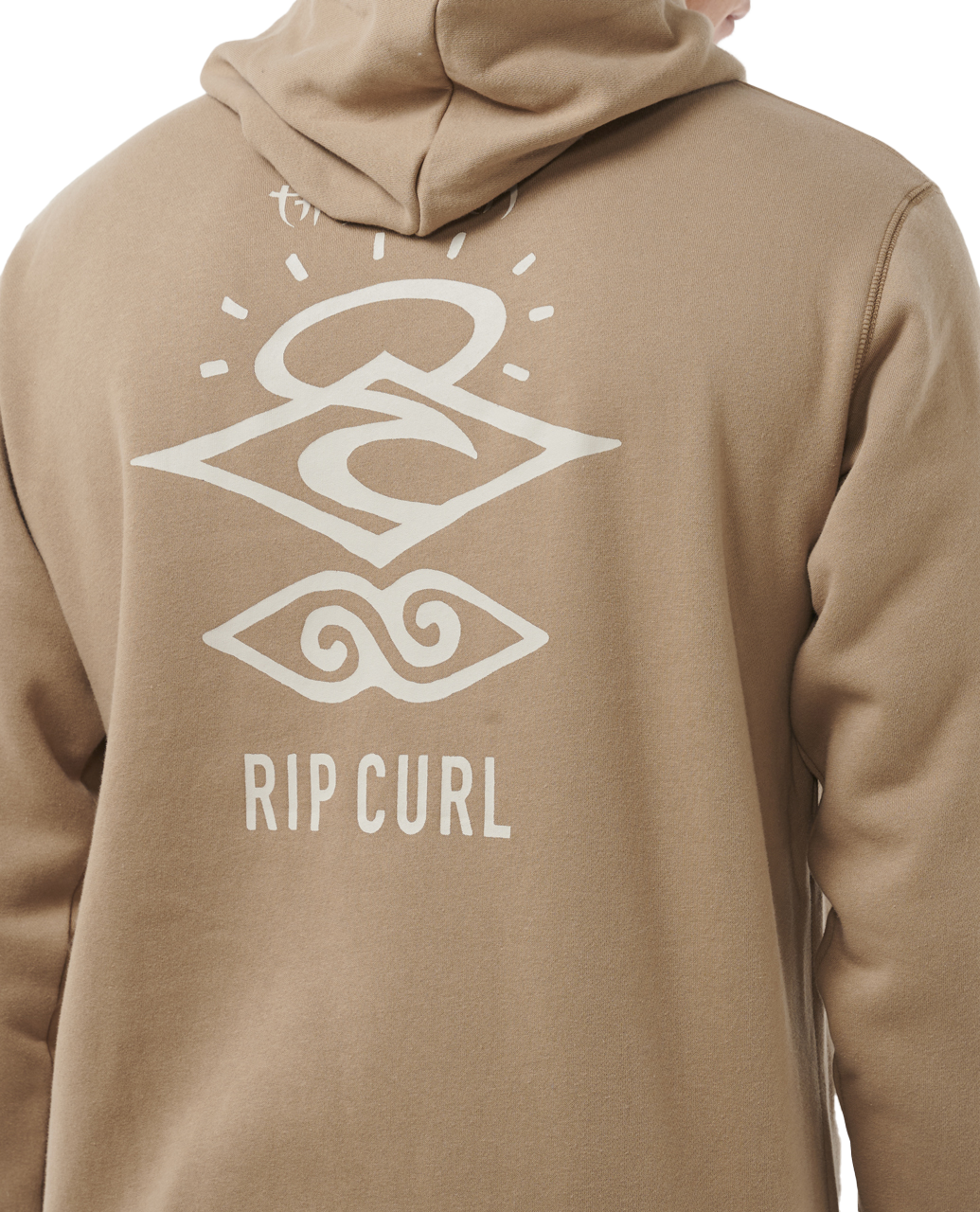 The Rip Curl Mens Search Icon Hoodie in Sand Dune