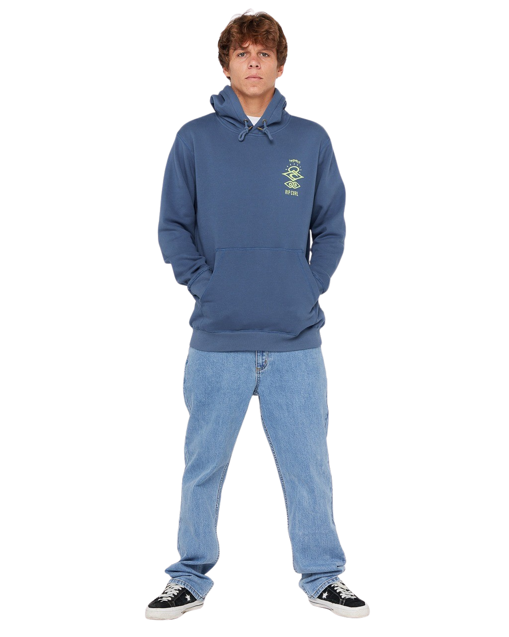 The Rip Curl Mens Search Icon Hoodie in Bluefin