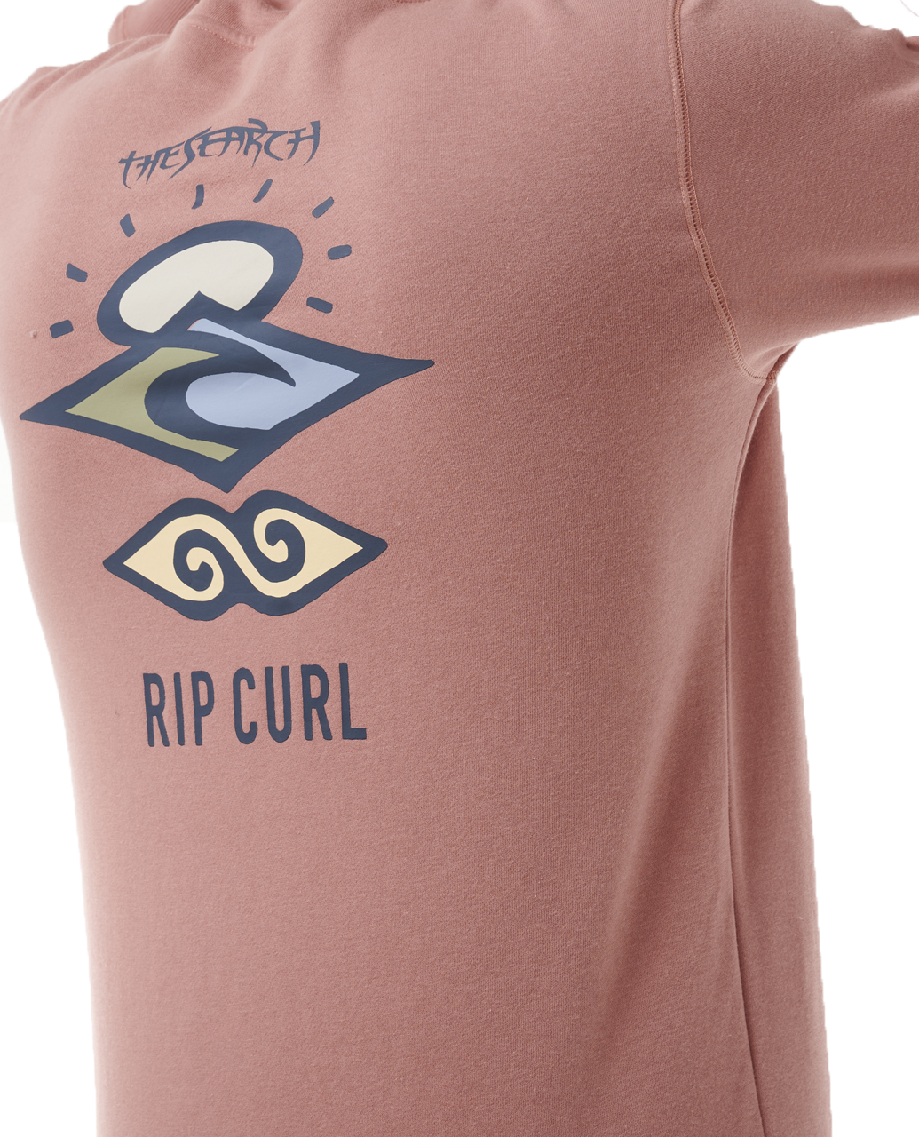 The Rip Curl Mens Search Icon Hoodie in Mushroom