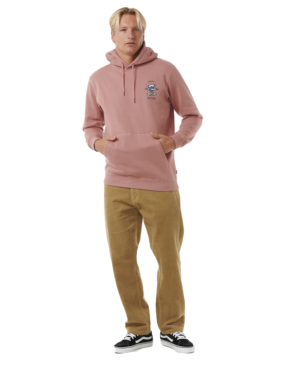 The Rip Curl Mens Search Icon Hoodie in Mushroom