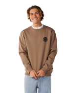 The Rip Curl Mens Wetsuit Icon Sweatshirt in Walnut
