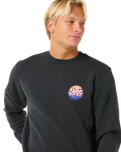 The Rip Curl Mens Wetsuit Icon Sweatshirt in Black Marle