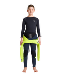 Boys HDi Thermal Skins Long Sleeved Rash Vest in Black