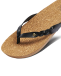 The Reef Womens Cushion Court Twist Flip Flops in Black