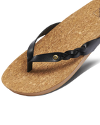 The Reef Womens Cushion Court Twist Flip Flops in Black