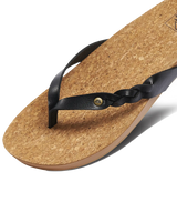 The Reef Womens Cushion Court Twist Flip Flops in Black
