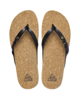 The Reef Womens Cushion Court Twist Flip Flops in Black