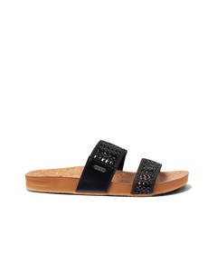 The Reef Womens Cushion Woven Vista Sandals in Black