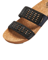 The Reef Womens Cushion Woven Vista Sandals in Black