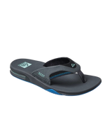 The Reef Mens Fanning Flip Flops in Gunmetal & Ocean