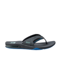 The Reef Mens Fanning Flip Flops in Gunmetal & Ocean