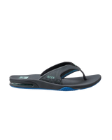 The Reef Mens Fanning Flip Flops in Gunmetal & Ocean