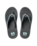 The Reef Mens Fanning Flip Flops in Gunmetal & Ocean