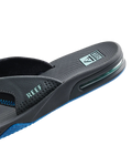 The Reef Mens Fanning Flip Flops in Gunmetal & Ocean