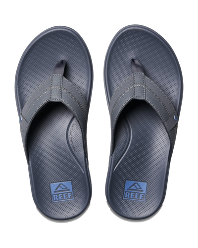 The Reef Mens Cushion Phantom Flip Flops in Grey & Blue